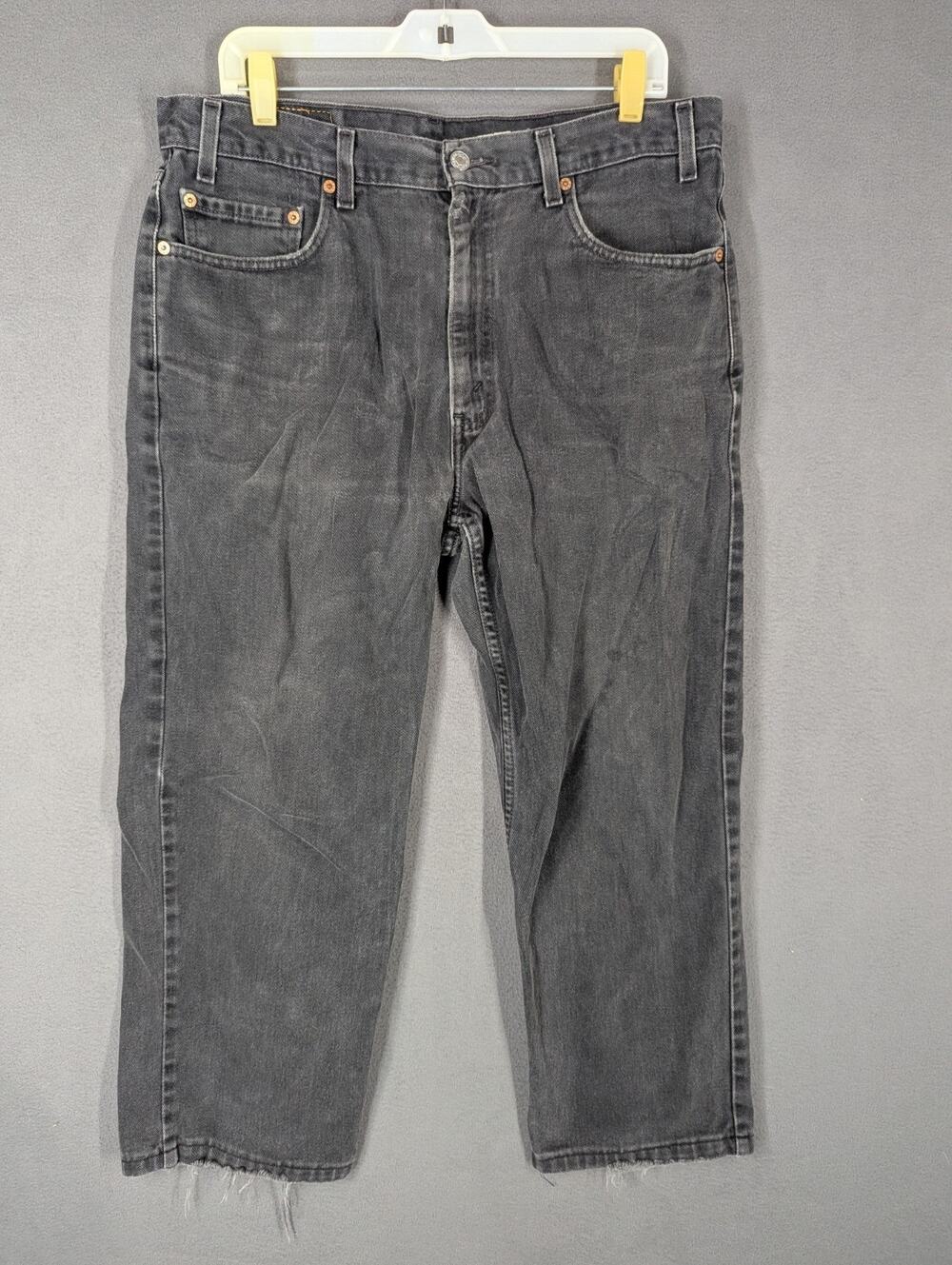 2002 Levi's 550 Relaxed Black Denim Jeans 34" Waist